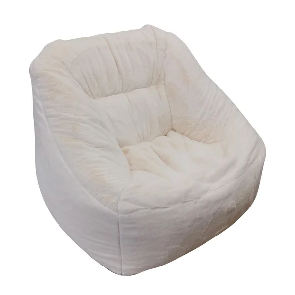 Fauteuil marco fausse fourrure 70 x 60 h.75 blanc casse