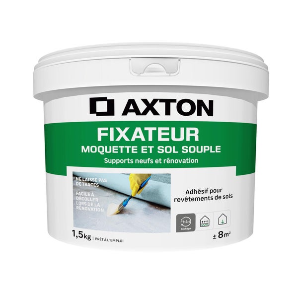 Fixateur pour moquette sol vinyle AXTON translucide 1.5 Kg