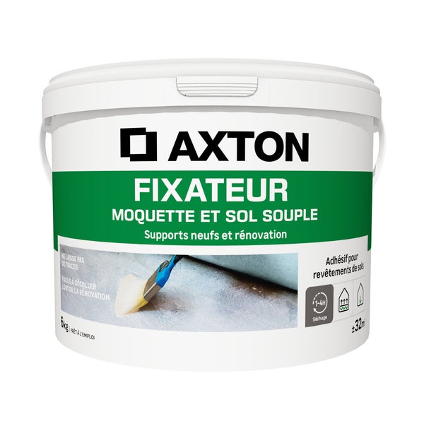 Fixateur pour moquette sol vinyle AXTON translucide 6 Kg