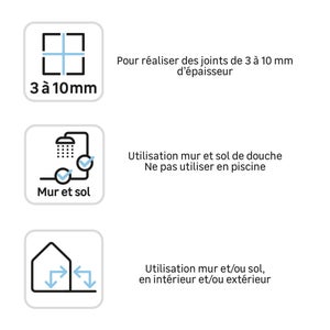 Mortier de jointoiement carrelage / mosaïque AXTON gris moyen 20kg