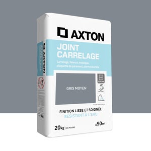 Mortier de jointoiement carrelage / mosaïque AXTON gris moyen 20kg
