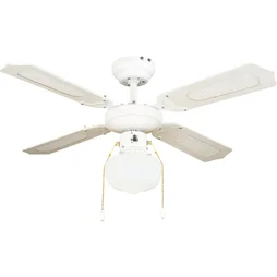 Ventilateur de plafond avec éclairage Barbade, D91 cm, blanc 