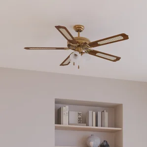 Ventilateur de plafond avec éclairage Reunion INSPIRE, chêne 