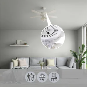 Ventilateur de plafond avec éclairage Bahamas INSPIRE, blanc 
