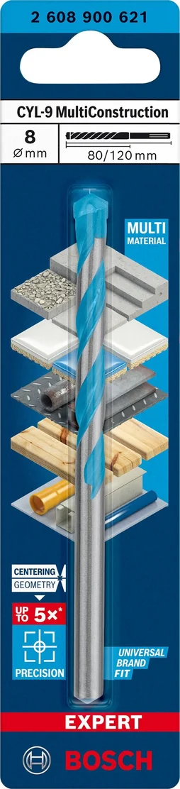 Fôret Multi-materiaux CYL-9 EXPERT 8x80x120 BOSCH