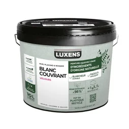Peinture mur / plafond / boiserie LUXENS Biosourcee blanc velours, 10 L