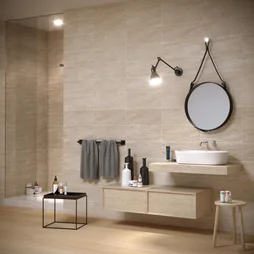 Carrelage mural Lithos effet pierre beige mat 20x50cm 1,6m