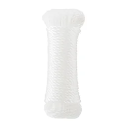 Corde polypropylène tressée creuse blanche diamètre 6mm x l20m, STANDERS