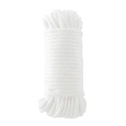 Corde polypropylène tressée creuse blanche diamètre 8mm x l20m, STANDERS