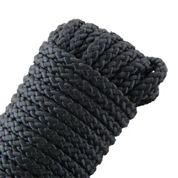 Corde polypropylène tressée creuse noire diamètre 10mm x l15m, STANDERS