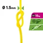 Ficelle polypropylène jaune fluo diamètre 1.5mm x l25m, STANDERS