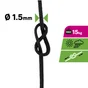 Ficelle polypropylène noire diamètre 1.5mm x l25m, STANDERS