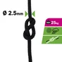 Ficelle polypropylène noire diamètre 2.5mm x l25m, STANDERS