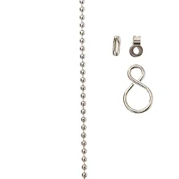 Chainette acier zingué boule diamètre 3.2mm longueur 0.6m + accessoires, STANDERS