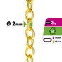 Chaine acier laitonné non soudé diamètre 2mm longueur 2.5m 2kg, STANDERS