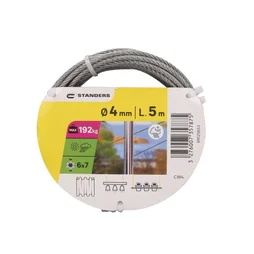 Câble inox a4 diamètre 4mm longueur 5m, STANDERS