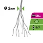 Câble acier brut diamètre 2mm longueur 10m, STANDERS