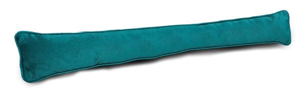 Bas de porte a coller textile velours (bourrelet),  L.95 cm bleu