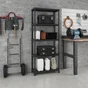 Etagère résine noir, 4 tablettes l.60xH.135xP.30