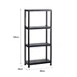 Etagère résine noir, 4 tablettes l.60xH.135xP.30