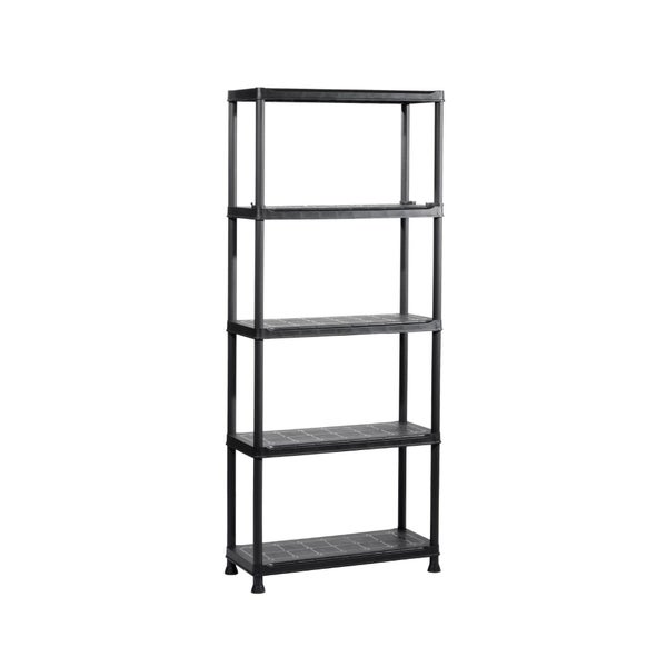 Etagère plastique noir produit sans finition SPACEO, 5 tablettes l.75xH.176xP.32