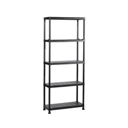 Etagère plastique noir produit sans finition SPACEO, 5 tablettes l.75xH.176xP.32