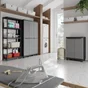 Etagère plastique noir produit sans finition SPACEO, 5 tablettes l.75xH.176xP.32