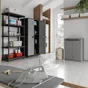 Etagère en plastique à 5 tablettes, SPACEO, l.120 x H.187.5 x P.45 cm noir mat