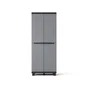Armoire haute, multiusage, en polypropylène 3 étagères SPACEO, gris et noir, l.68 x H.170 x P.39 cm