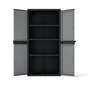 Armoire haute, multiusage, en polypropylène 3 étagères SPACEO, gris et noir, l.89.7 x H.180 x P.53.7 cm