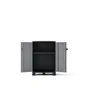 Armoire basse, multiusage, en polypropylène 1 étagère SPACEO, gris et noir, l.65 x H.93 x P.39 cm