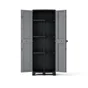 Armoire haute, multiusage, en polypropylène 3 étagères SPACEO, gris et noir, l.65 x H.180 x P.39 cm