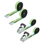 2 sangles à griffes 25mmx5m + 2 sangles à cliquet 25mmx5m vert, STANDERS