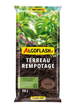 Terreau de rempotage ALGOFLASH, 20 litres