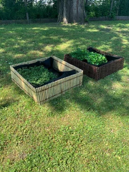 Carre potager bambou L. 75 x L. 75 x H. 25 cm