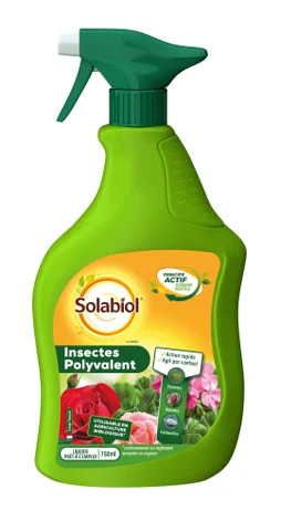 Traitement insectes pucerons SOLABIOL, pour arbres, arbustes, rosiers 750ML
