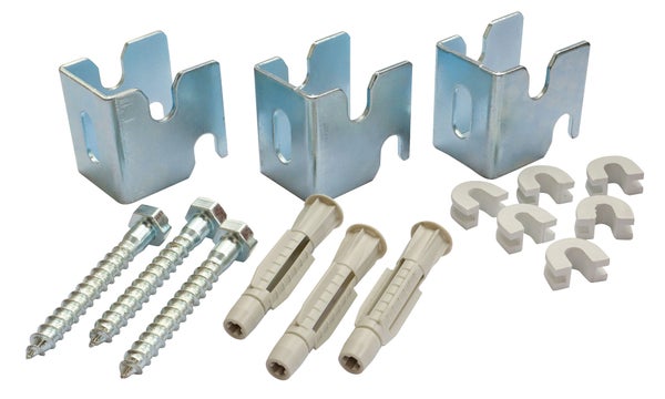 Jeu de 3 fixations pour radiateur acier lamellaire