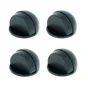 Butée de porte de sol CHRISLIGNE Demi-lune aluminium mat noir Diam.4 x H.3 cm