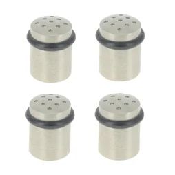 4 Butées de porte à fixer au sol 4 cm alu nickel LOUNA