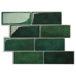 Credence adhesive smart tiles metro vert 29x21 lot de 4