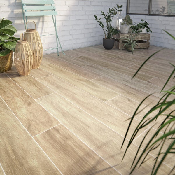 Carrelage sol exterieur effet bois naturel Living l.20 x L.120 cm ARTENS, 1,2m2