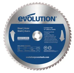 Lame en carbure de tungstène pour acier, EVOLUTION, 52 dents, alésage 20 mm diam. 255 mm