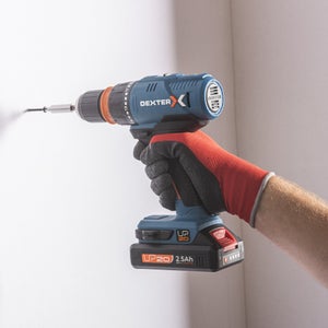 Perceuse sans fil DEXTER 20 V 2.5 Ah, 1 batterie 20VSD2-35RCA.11A