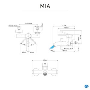 Mitigeur mécanique de baignoire noir mat, SENSEA Mia