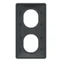 Plaque double verticale Ovalis SCHNEIDER ELECTRIC, anthracite bague effet laiton