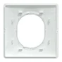 Plaque simple Ovalis, SCHNEIDER ELECTRIC, blanc bague effet argent chromé