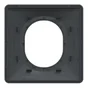 Plaque simple Ovalis, SCHNEIDER ELECTRIC, anthracite bague effet argent chromé
