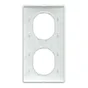 Plaque double verticale Ovalis, SCHNEIDER ELECTRIC, blanc bague effet laiton