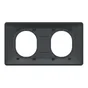 Plaque double Ovalis, SCHNEIDER ELECTRIC, anthracite bague effet laiton