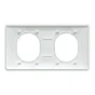 Plaque double Ovalis, SCHNEIDER ELECTRIC, blanc bague effet argent chromé